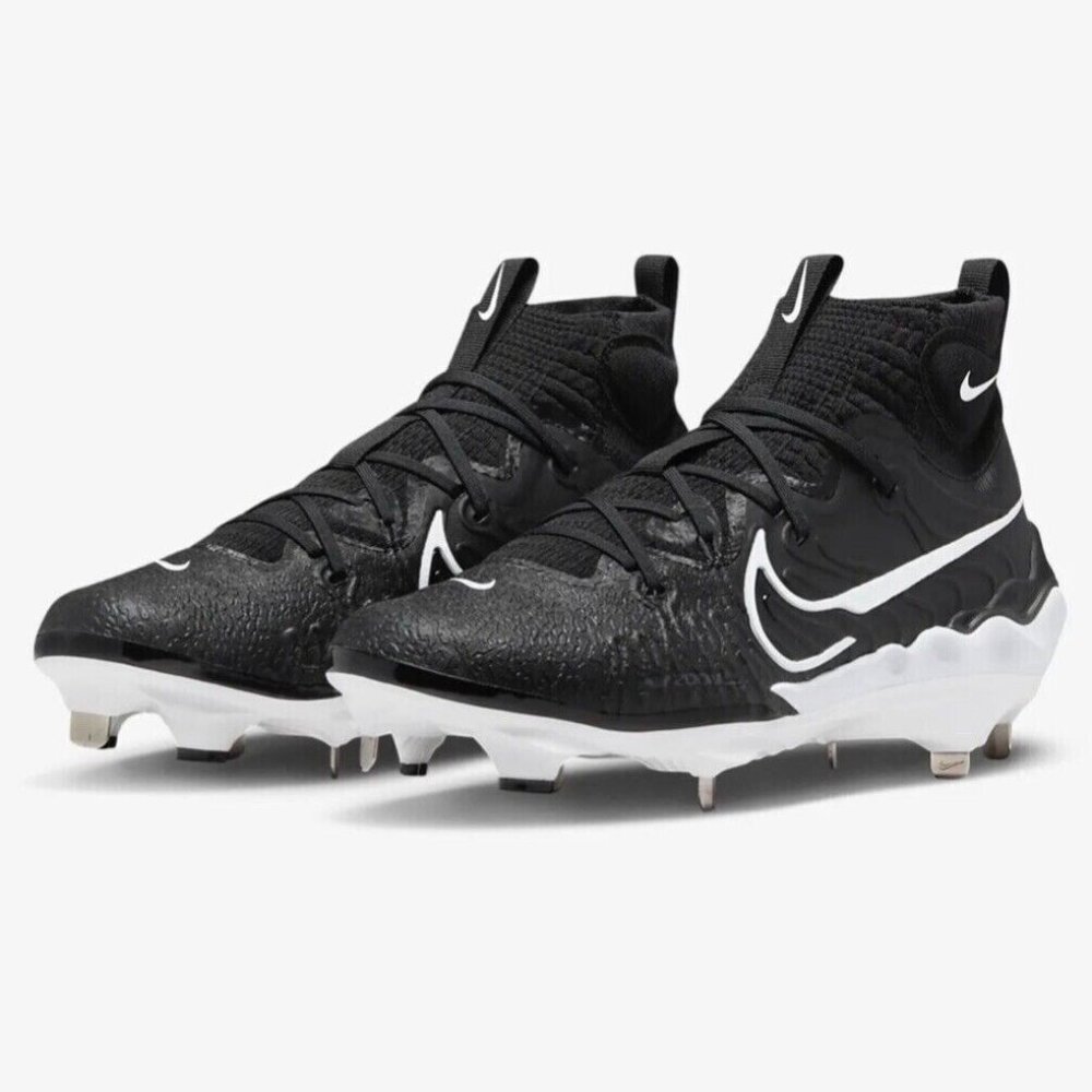 Nike Alpha Huarache NXT Black White Baseball Metal Cleats DJ6517-001 Mens 7